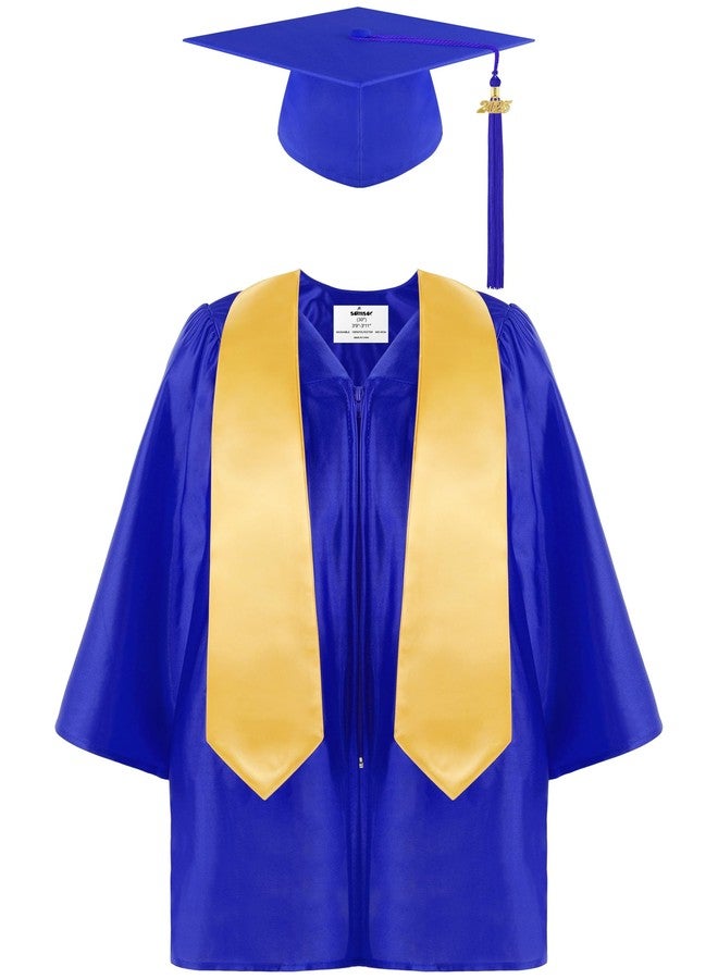 SOMSOC 4 Pieces Kindergarten Graduation Gown Grad Cap Set for Kids Preschool Nursery Graduation Stole Gown with 2025 Tassel - Image 1